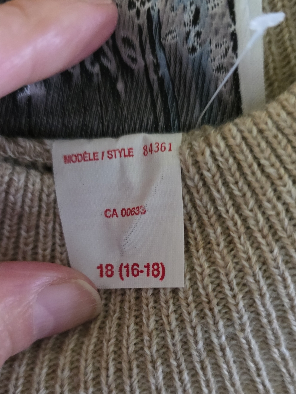 Vintage NWOT Jessie Knit Mockneck Sweater - Oatmeal - Sz 18 (16/18) - Picture 4 of 14